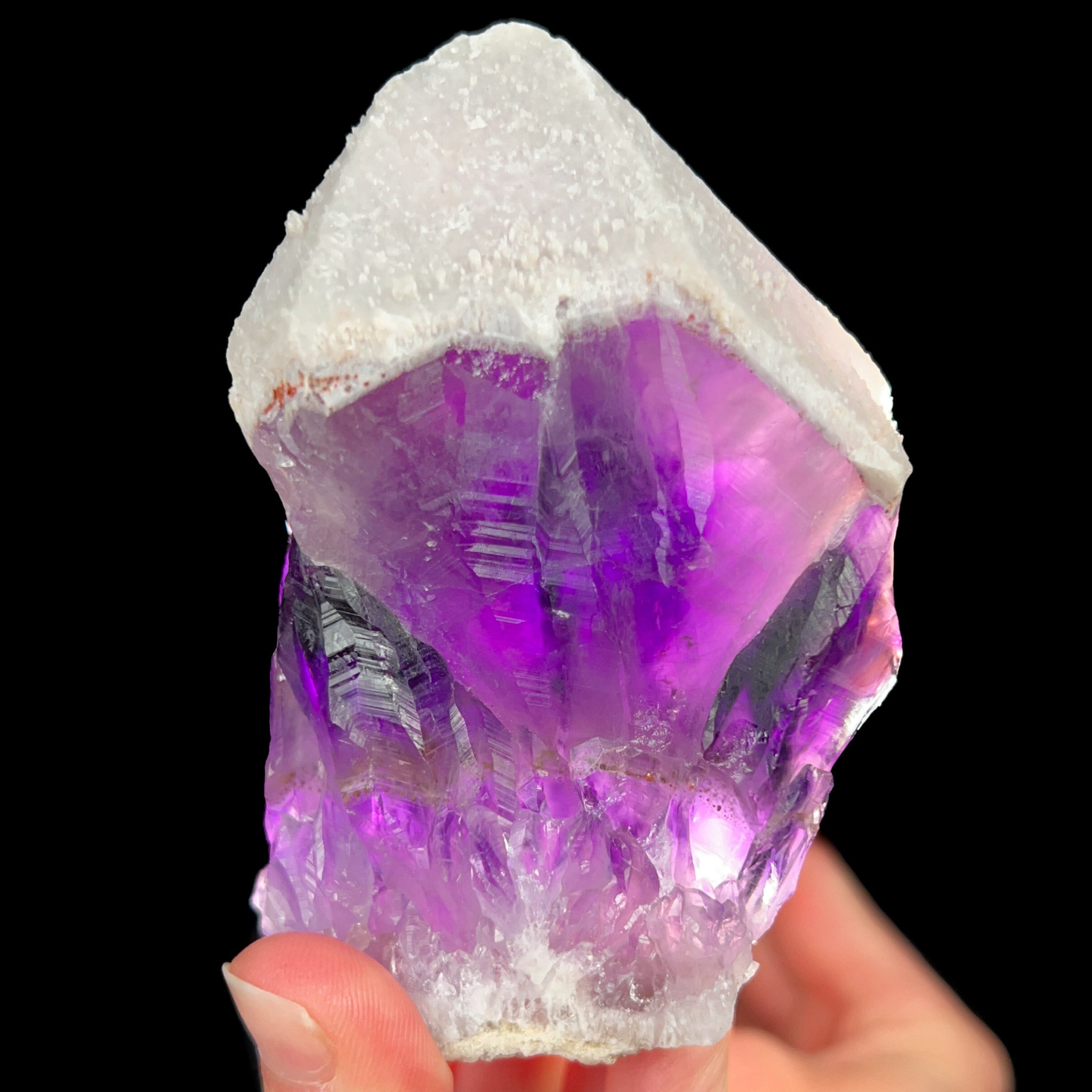 Backlit Amethyst Crystal with White Quartz Top