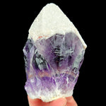 Purple Amethyst Crystal with White Quartz Secondary Growth on top