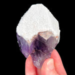 Snow Capped Amethyst Crystal with White Quartz Top from India