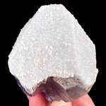 White Quartz Cap on top of Purple Amethyst Crystal