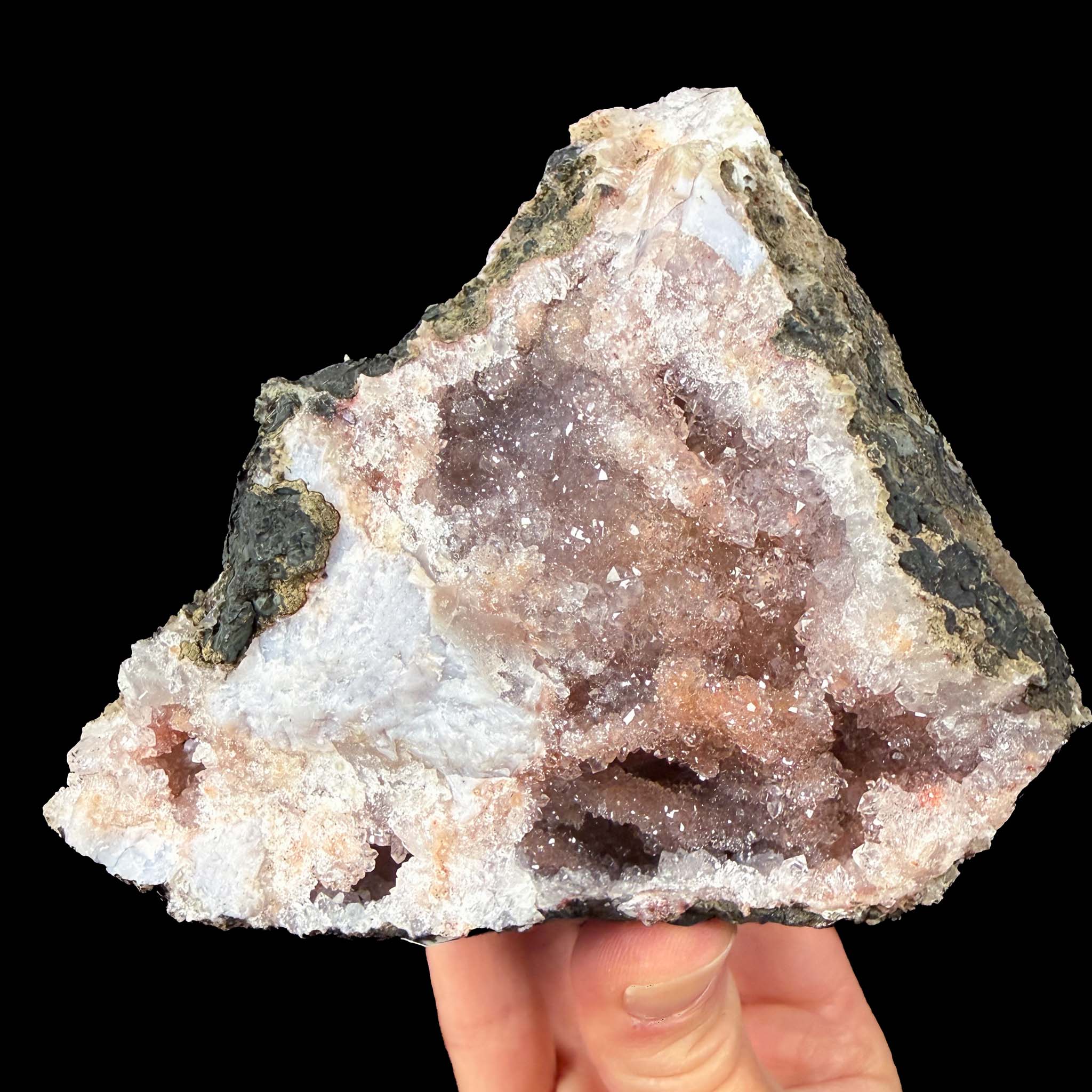 Reverse side of quartz geode specimen