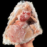 Side view of stalactitic Quartz geode from Morocco