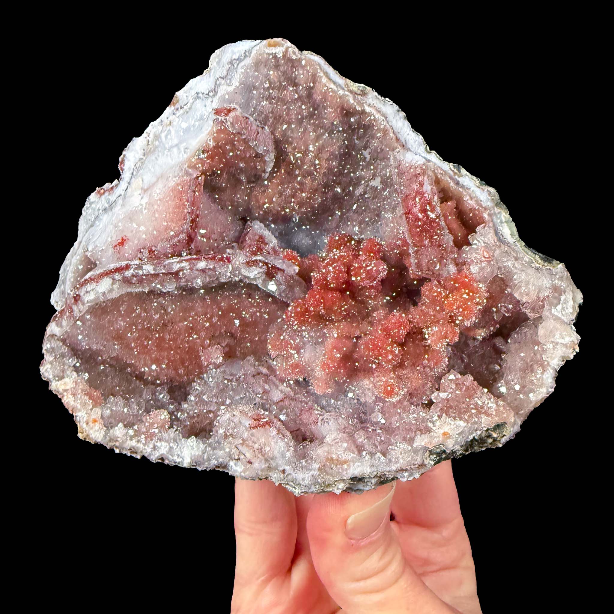 Drusy Quartz Stalactitic Geode from Morocco