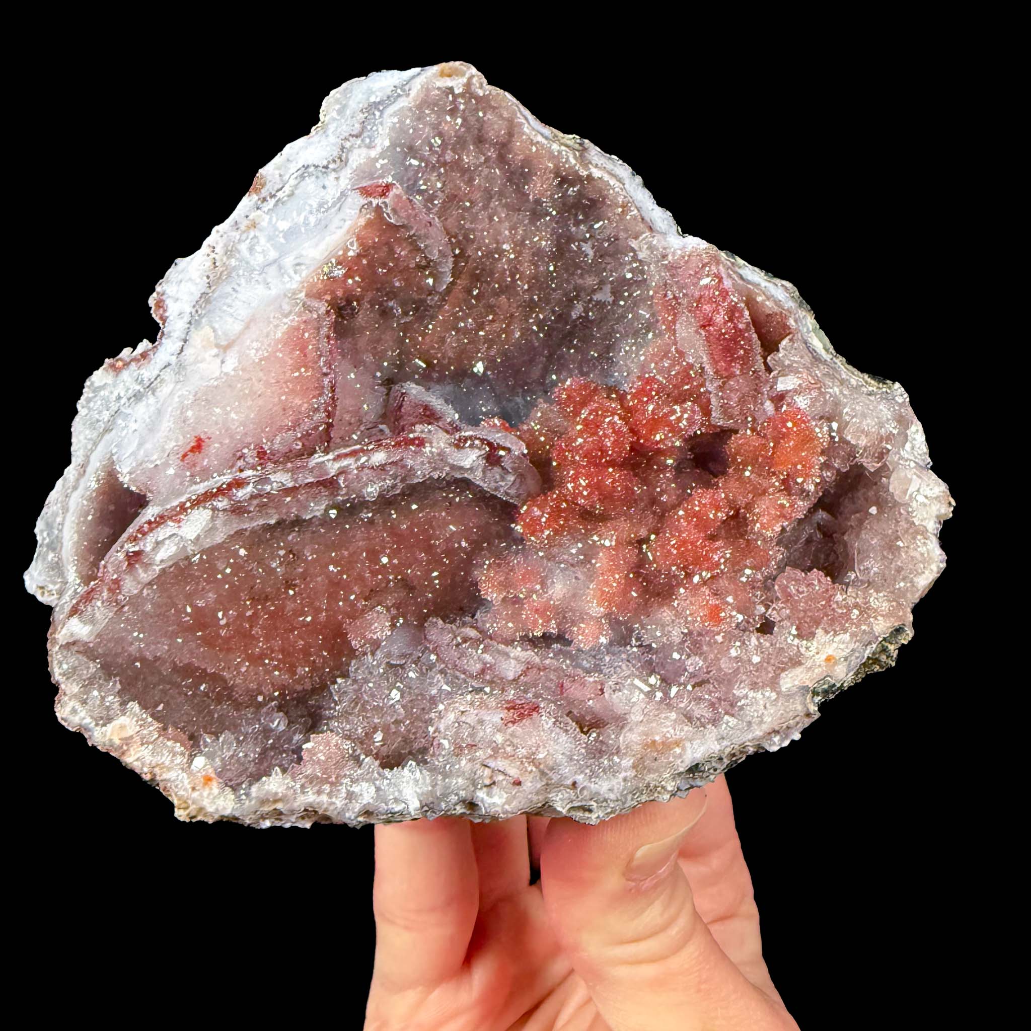 Stalactitic Quartz Crystal Geode - Morocco