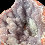Close up of a Calcite crystal with stalactitic quartz
