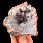 Stalactitic Quartz Geode with Calcite crystal from Morocco