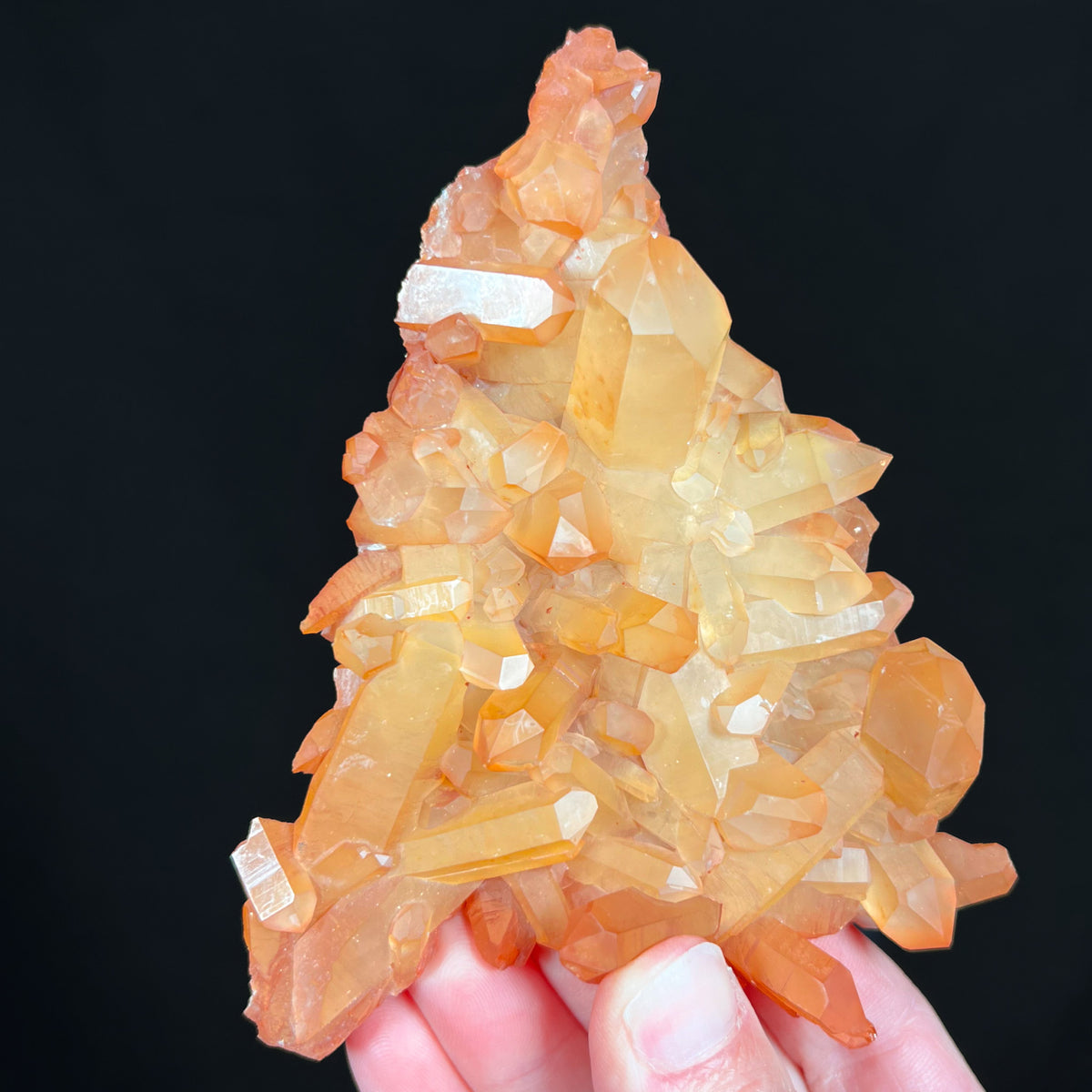 Tangerine Quartz Crystal Clusters