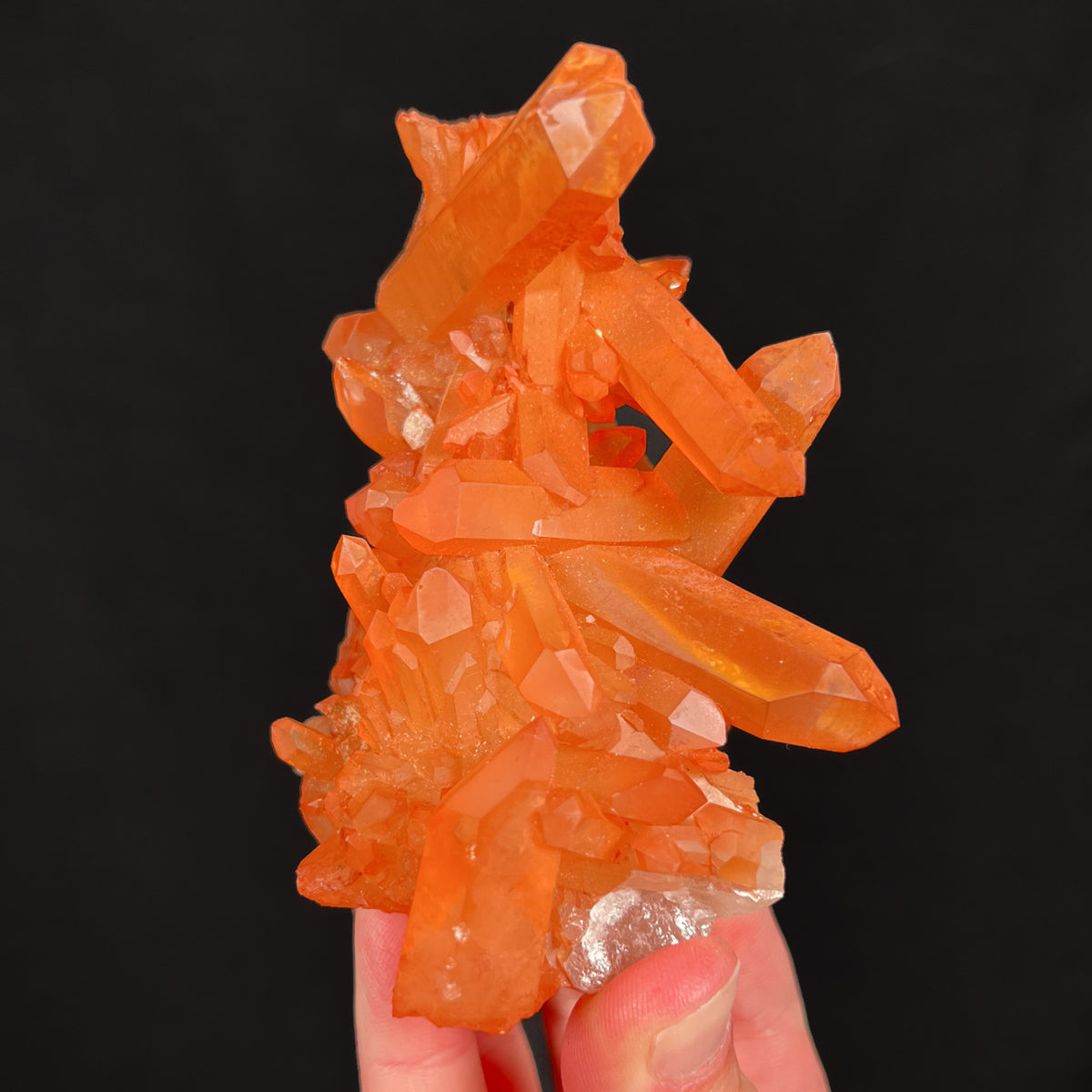 Tangerine colored Quartz crystals
