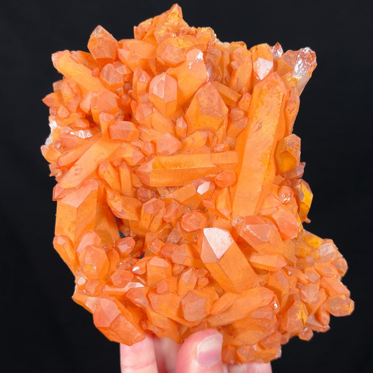 Large Tangerine Quartz Mineral Specimen