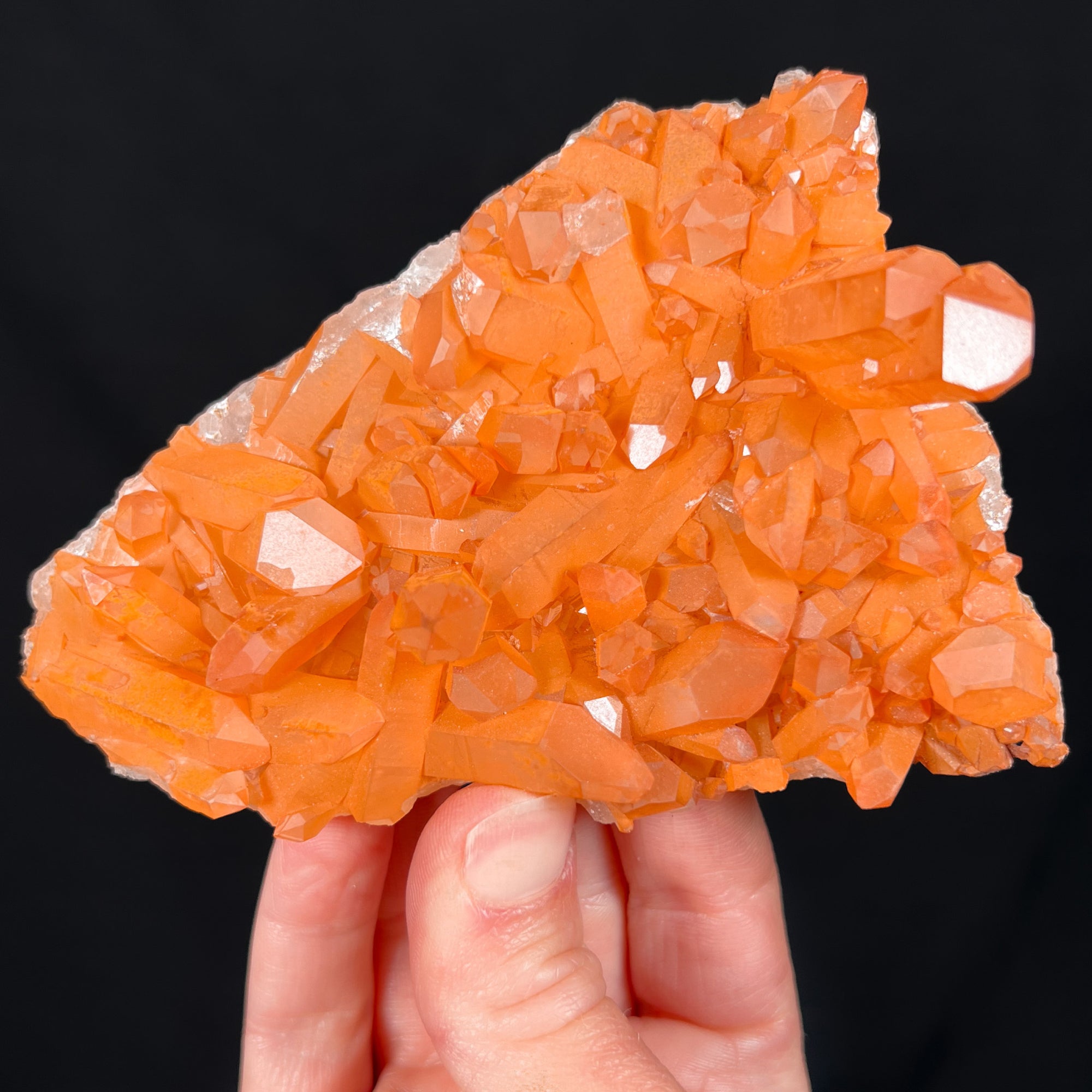 Tangerine Quartz Cluster from Brazil