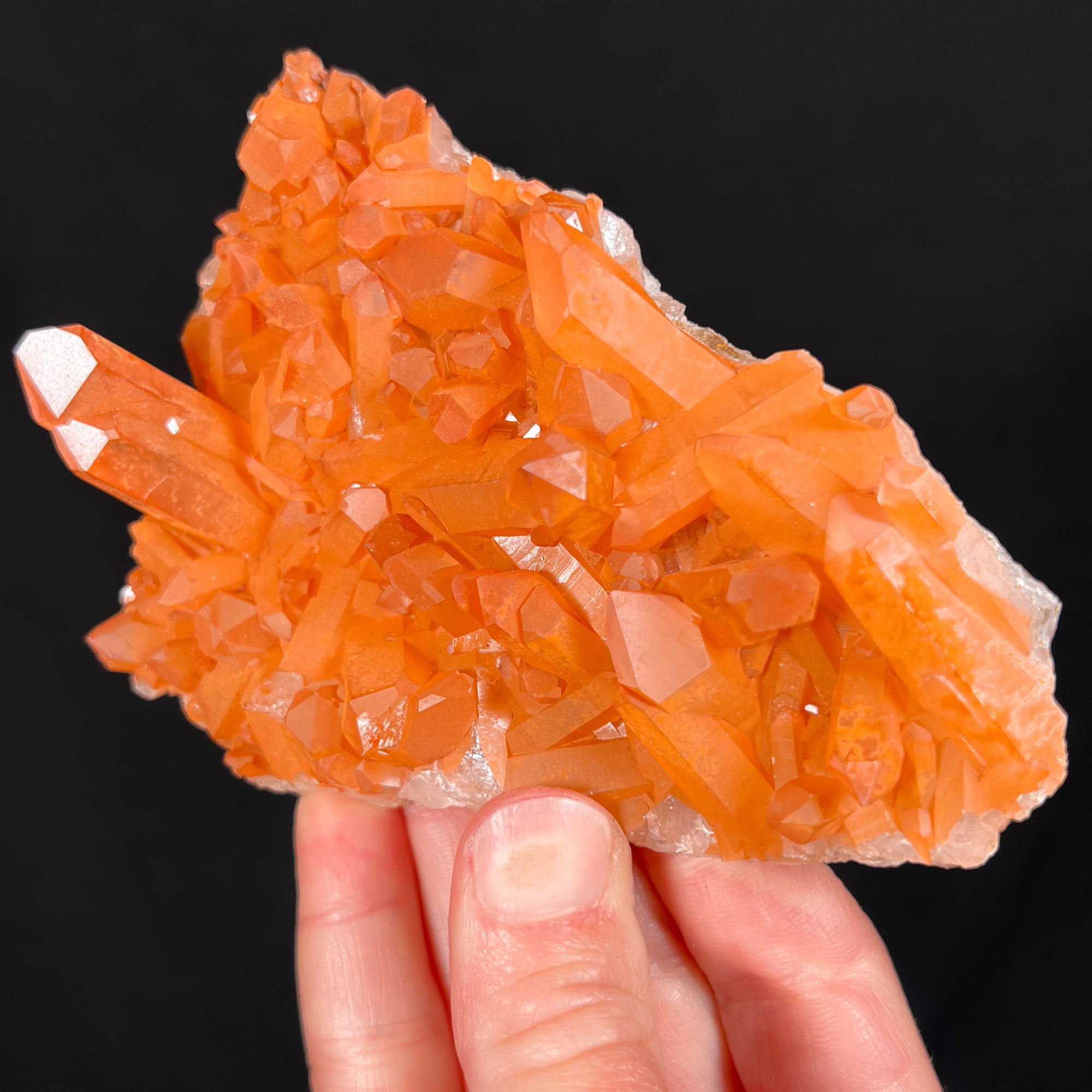 Tangerine Quartz Cluster from Brazil