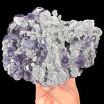 Purple Dodecahedron Fluorite Crystals with Quartz