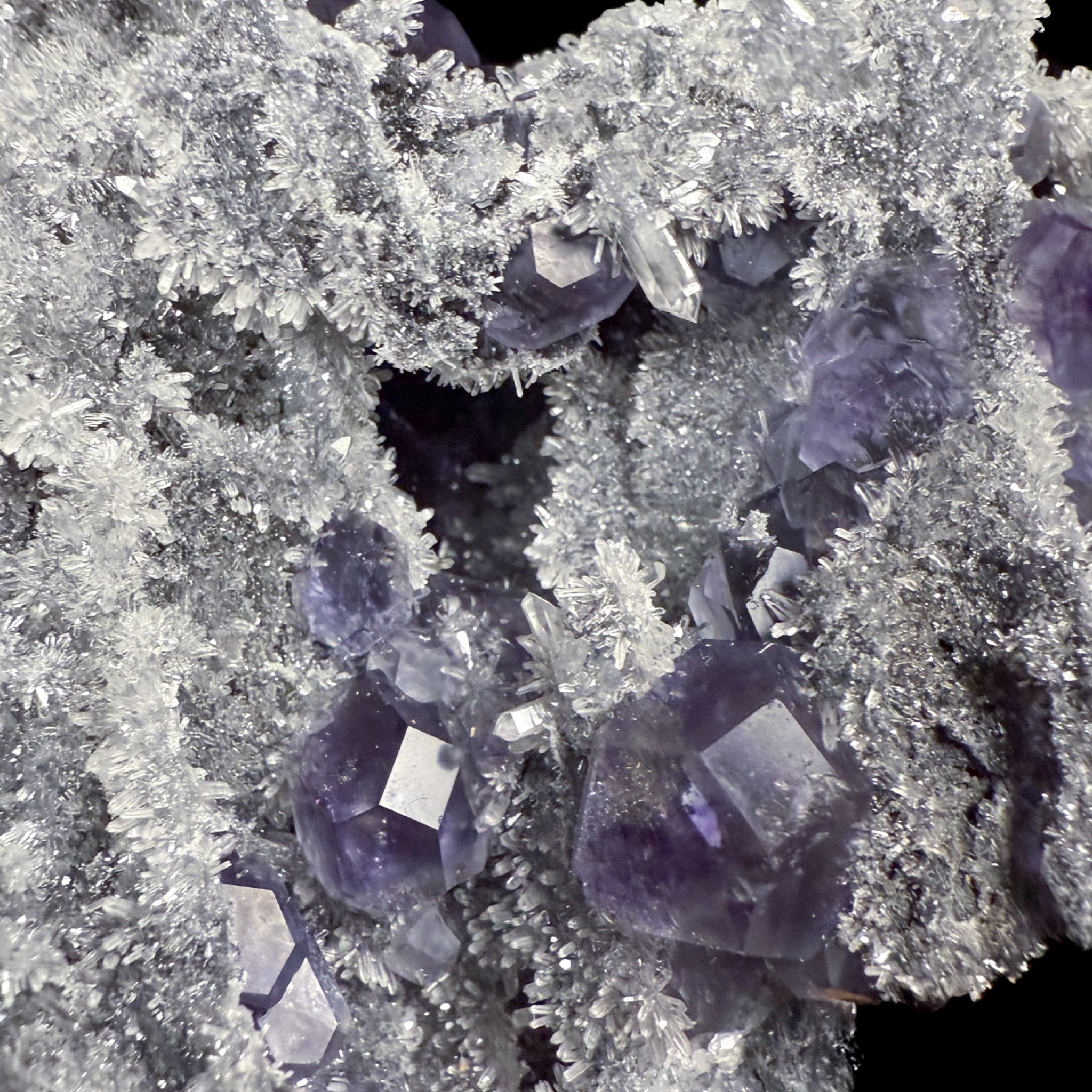 Close up of Fluorite Dodecahedrons with Quartz crystals