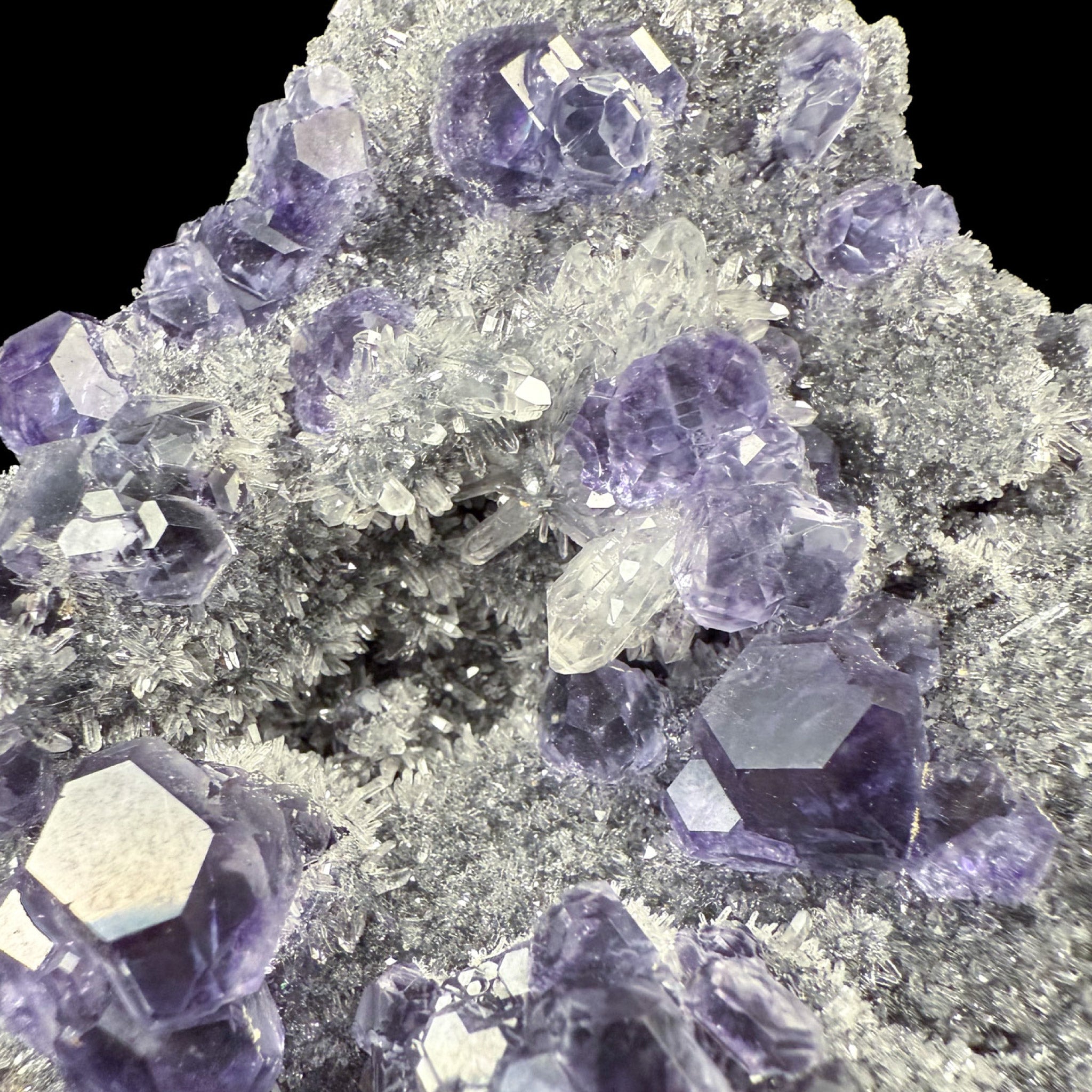 Tanzanite Fluorite Crystals with Clear Quartz