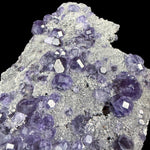 Purple Fluorite Dodecahedrons with Quartz from China