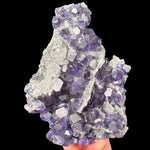 Purple Dodecahedral Fluorite Crystals with Quartz