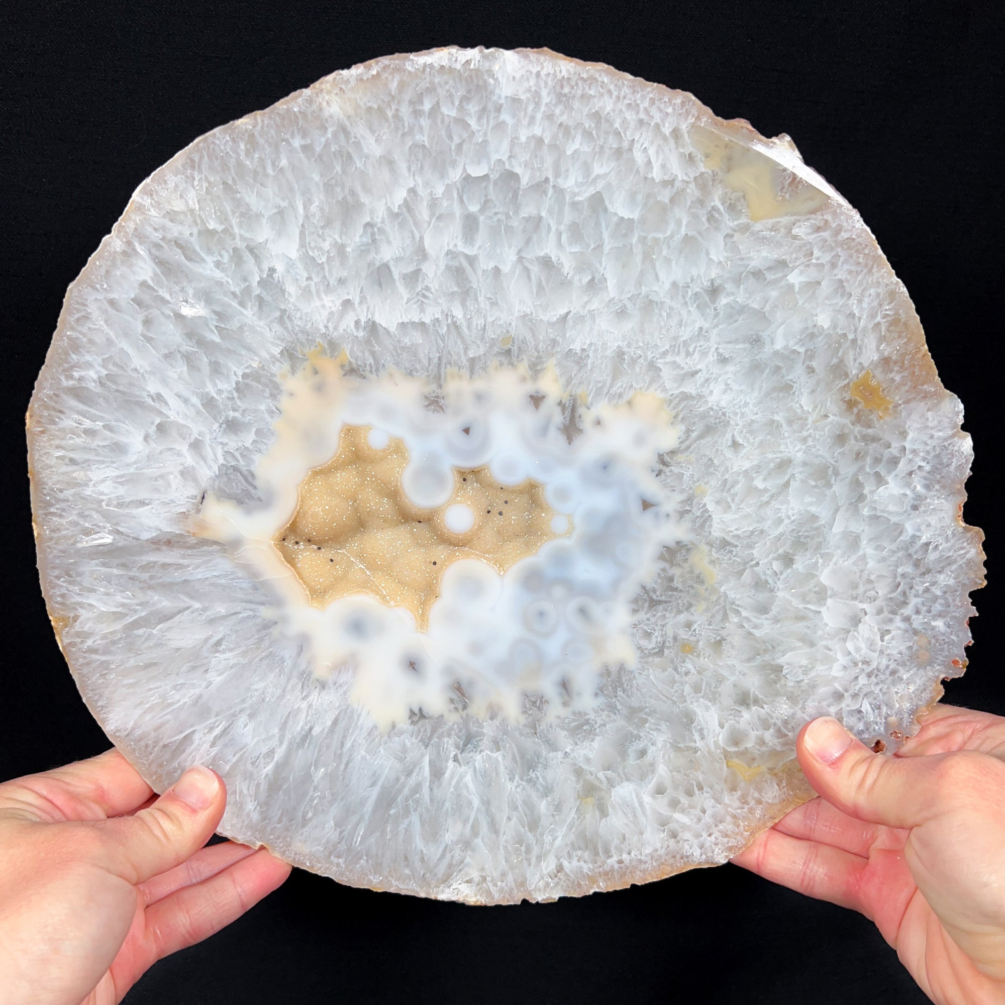 Extra Large Geode Agate Slice with Quartz Crystal Center