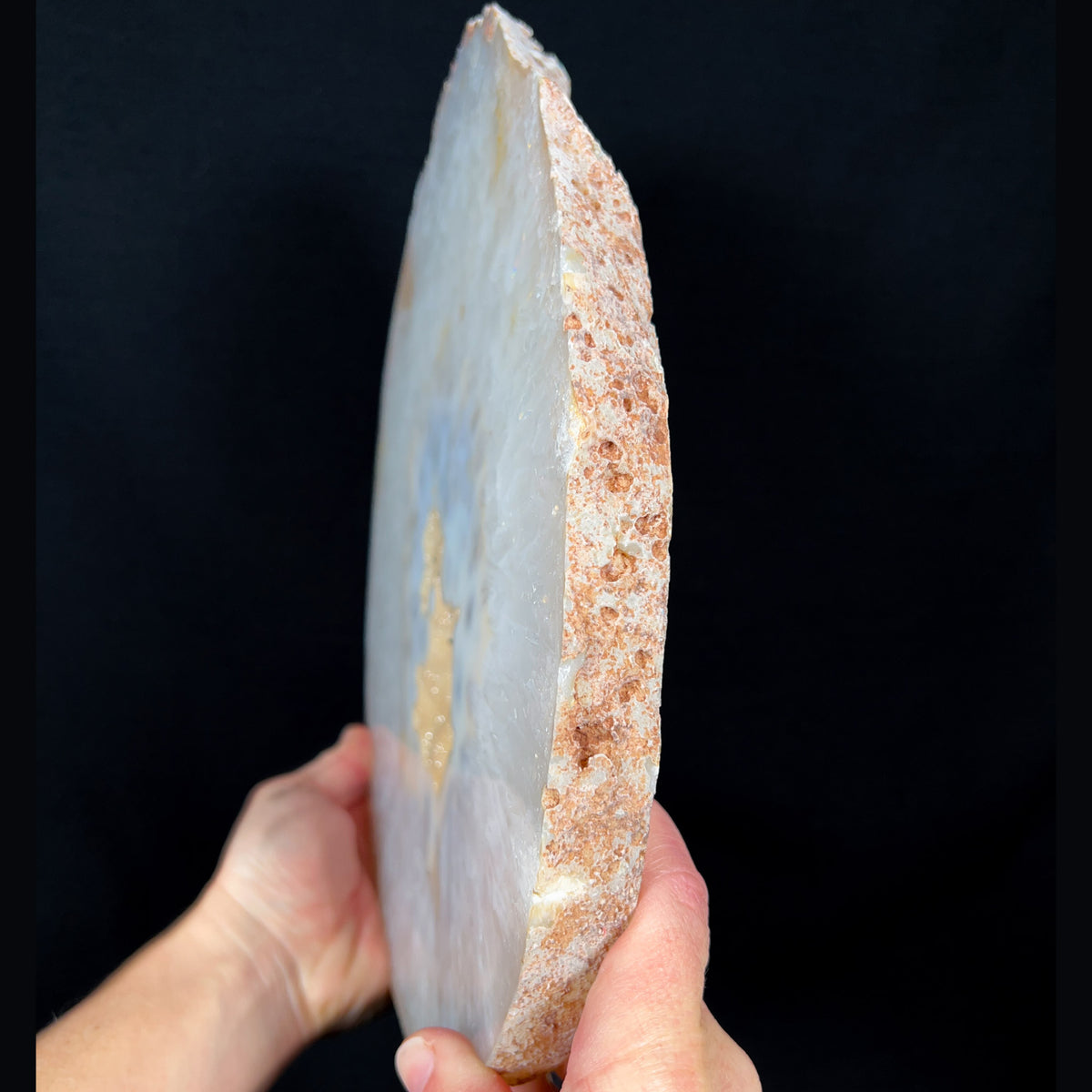 Large Quartz Geode Agate Slice with a Thick Cut