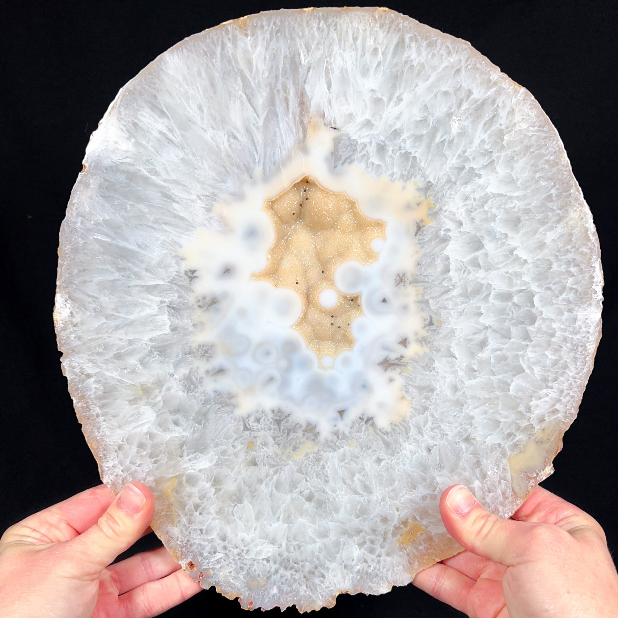 Extra Large Geode Agate Slice with Quartz Crystal Center