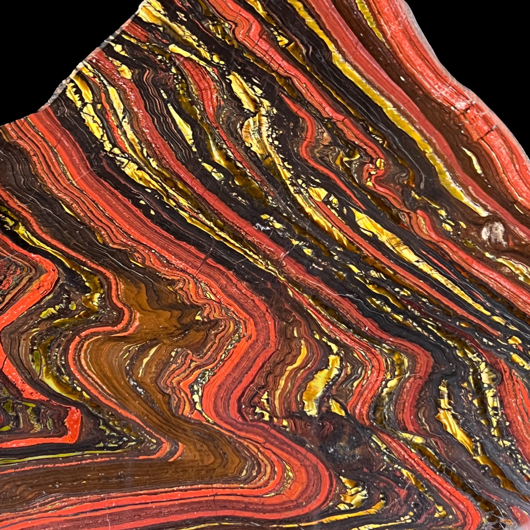 Close up of Tiger Iron banding