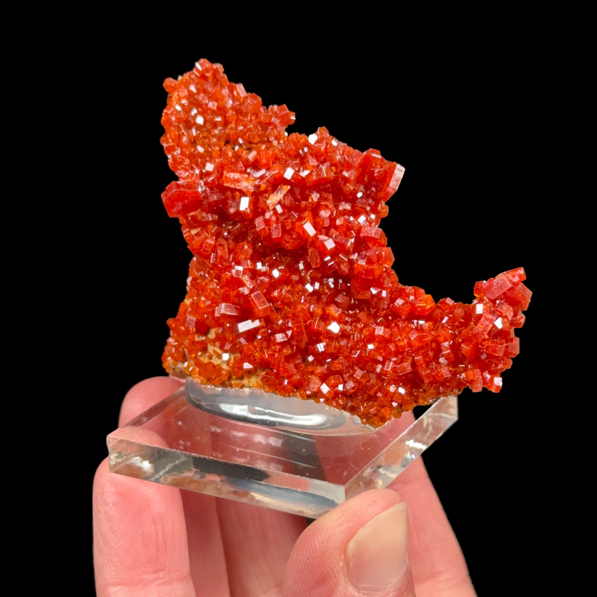 Vanadinite crystal cluster from Morocco