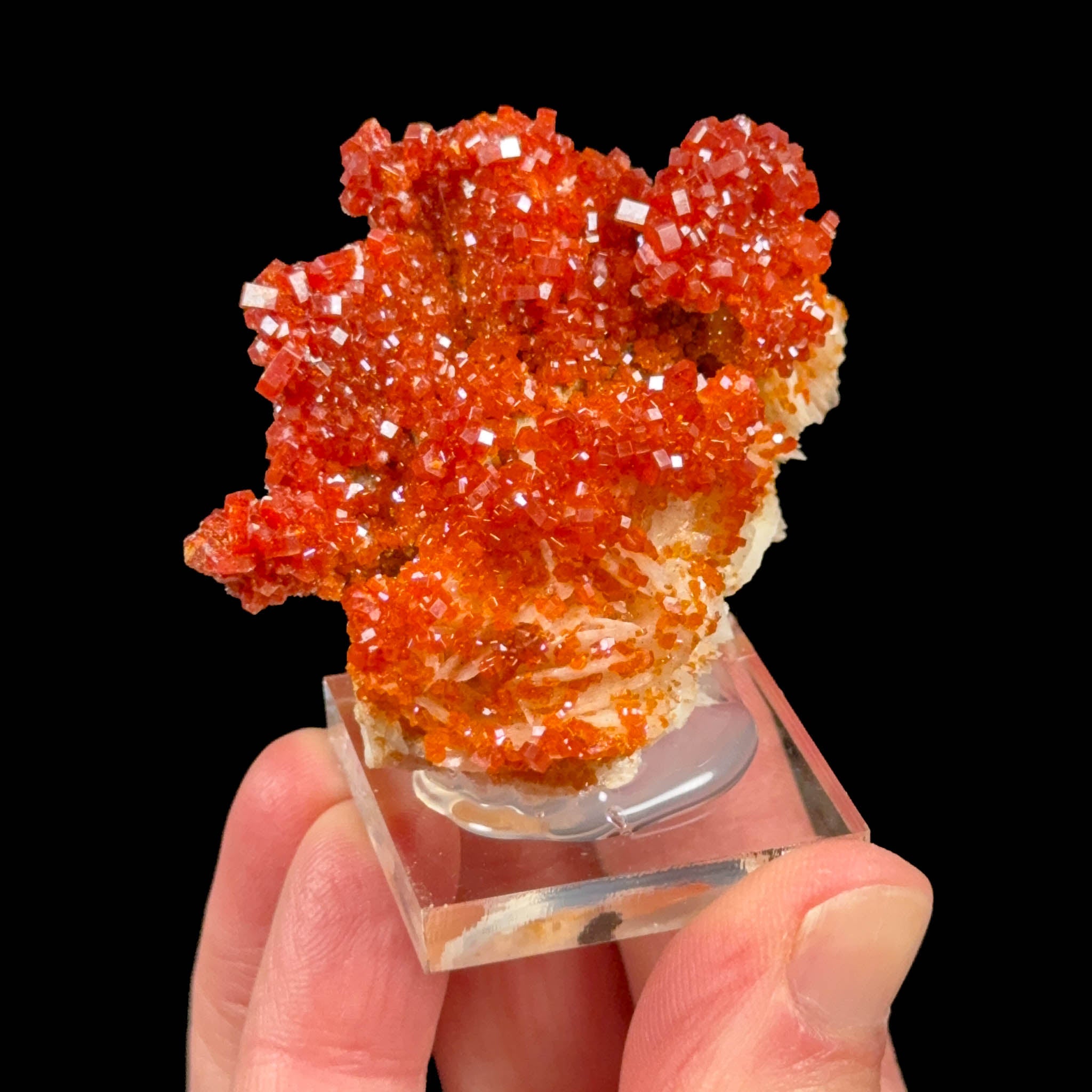 Vanadinite on Barite - Mibladen, Morocco