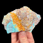 Orange Wulfenite crystals with blue Chrysocolla from Arizona