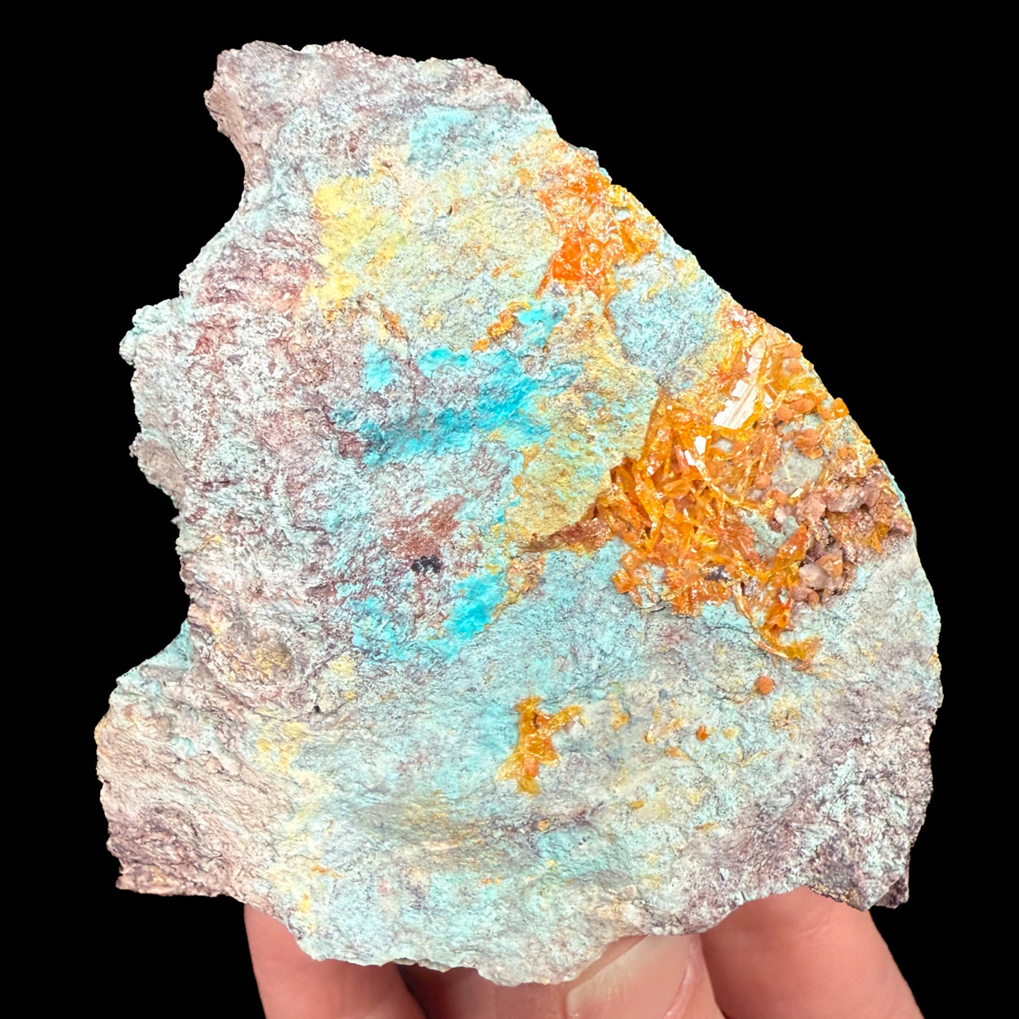 Chrysocolla and Wulfenite from Rowley Mine, Arizona