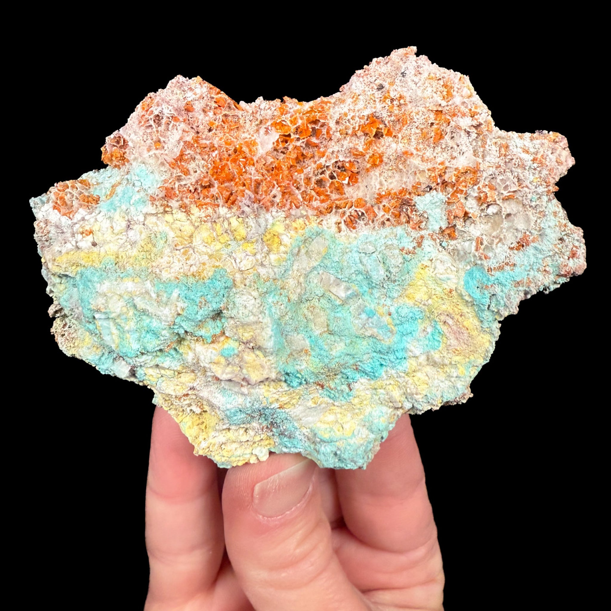 Wulfenite and Chrysocolla from Rowley Mine, Arizona