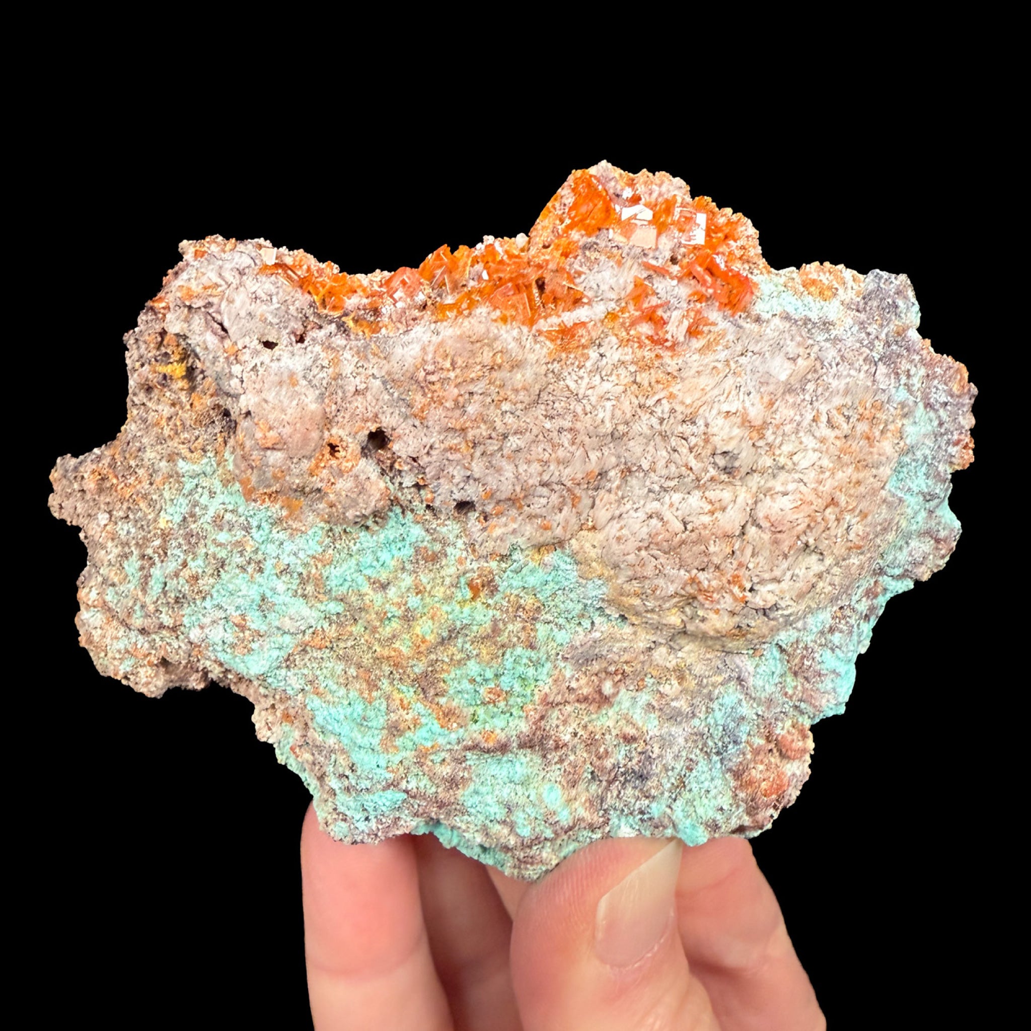Chrysocolla with Wulfenite from Arizona