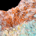 Close up of Wulfenite crystal blades with Chrysocolla