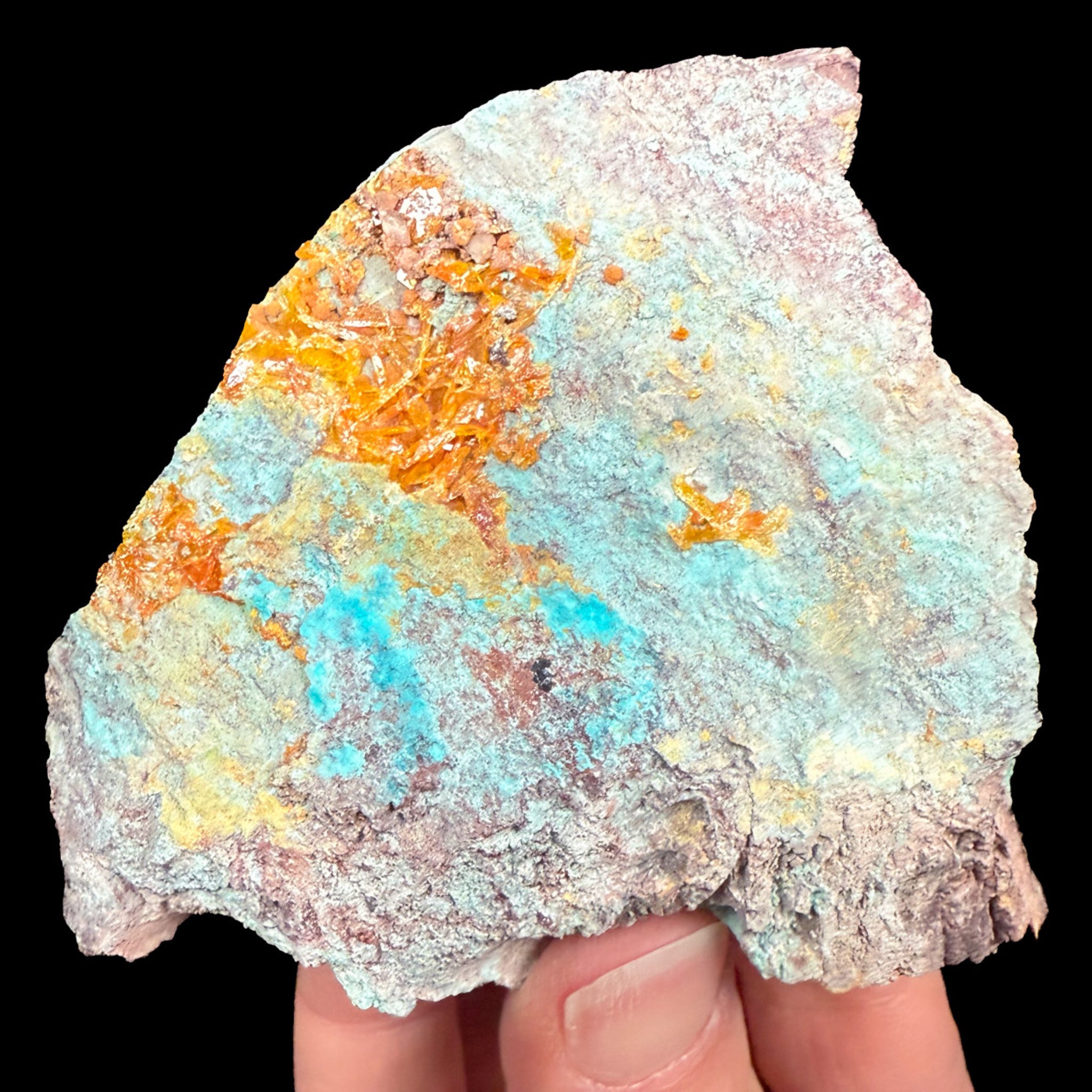 Wulfenite and Chrysocolla from Rowley Mine, Arizona
