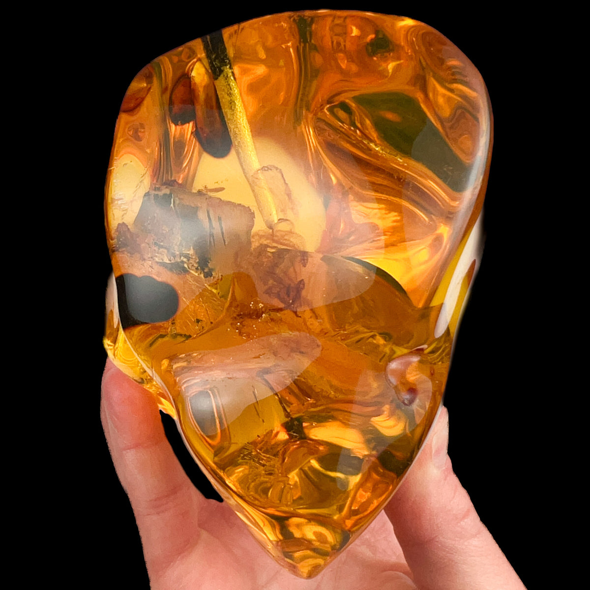 Top View of large polished Copal Amber from Colombia