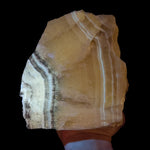 Zebra calcite showing UV fluorescence and phosphorescence