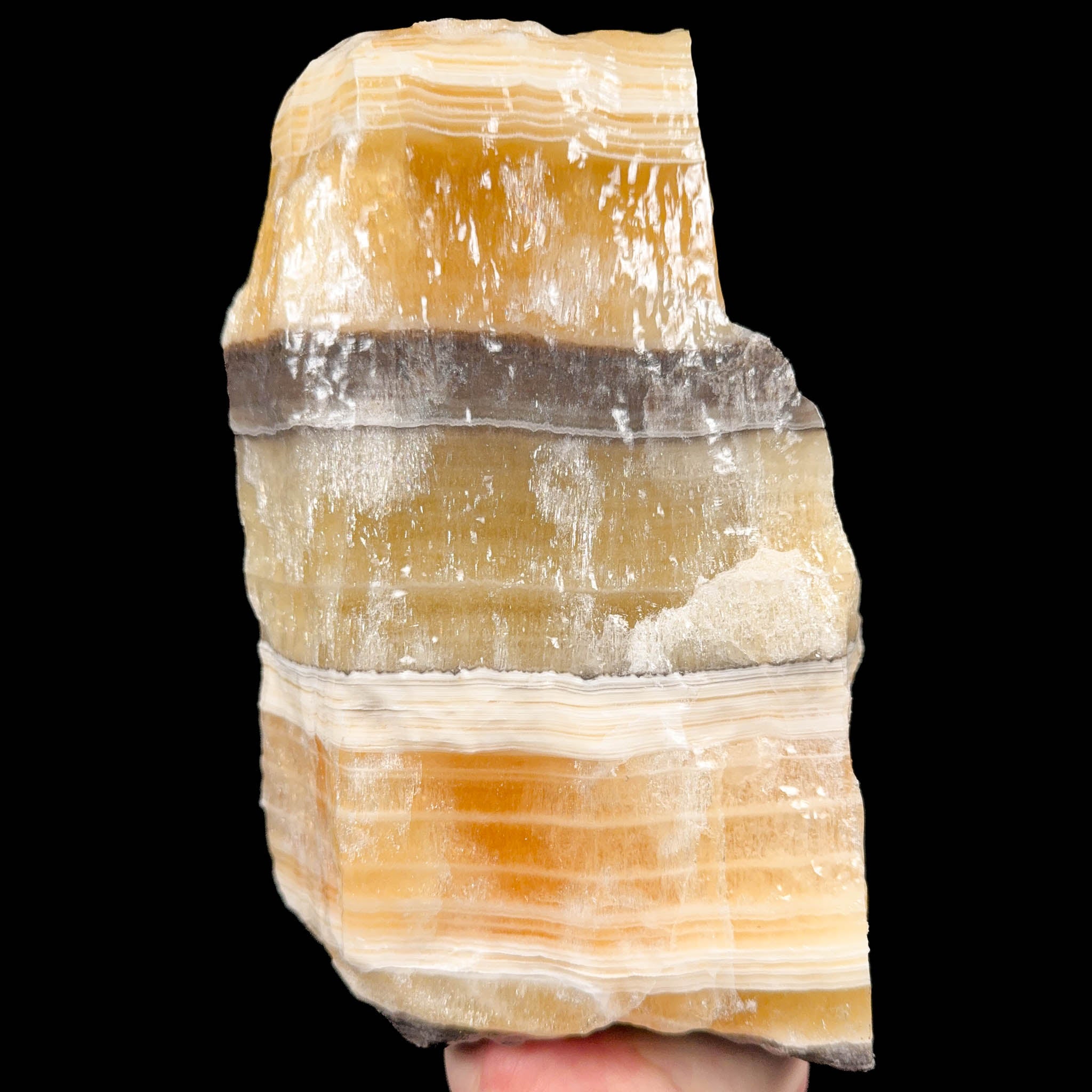 Golden Yellow Calcite and Zebra Calcite large raw specimen from Mexico