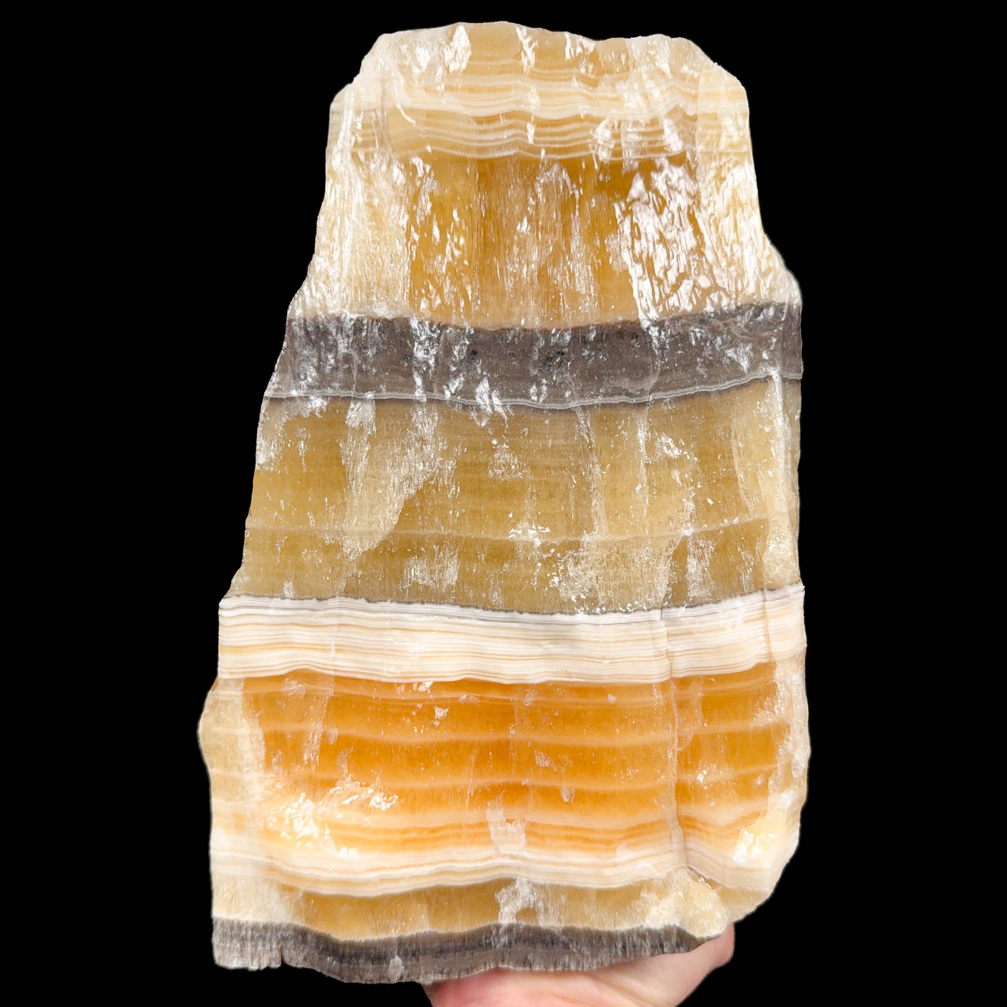 Large Golden Yellow and Zebra Calcite stone specimen from Mexico