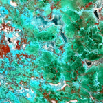 Close up of Chrysocolla, Malachite and Quartz from Sandfire Mine, Western Australia