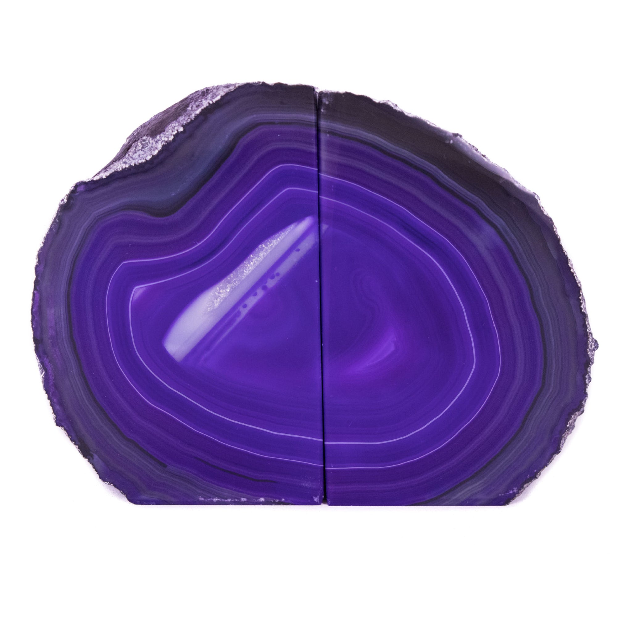 Purple Banded Agate Geode Bookends from Brazil