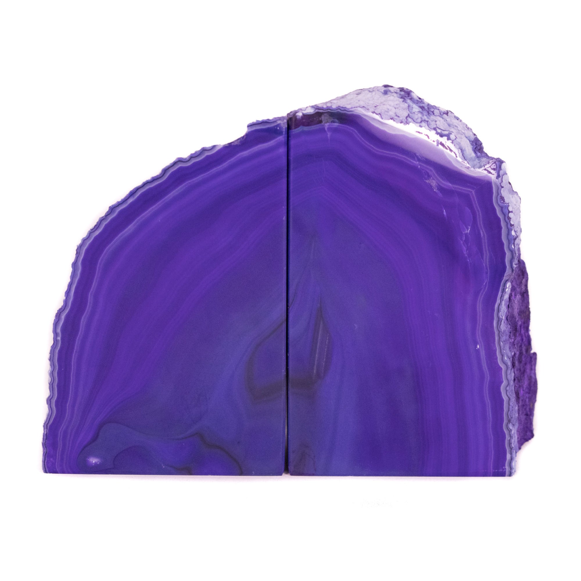Purple Banded Agate Geode Bookends from Brazil