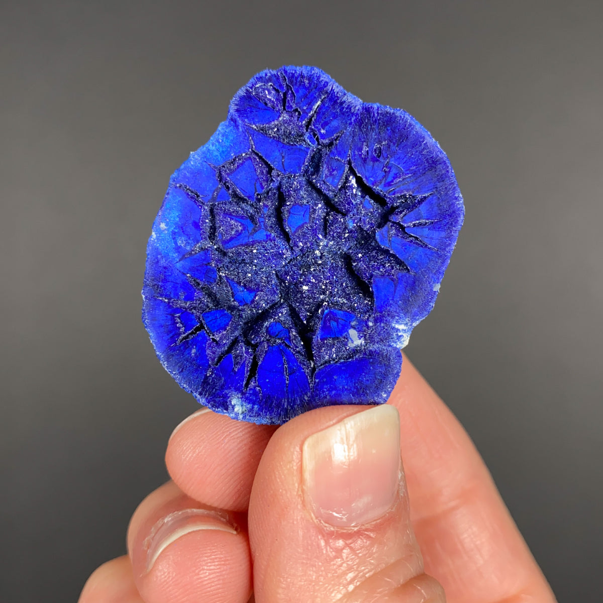 Natural Azurite Nodule with Blue Sparkly Crystals Inside