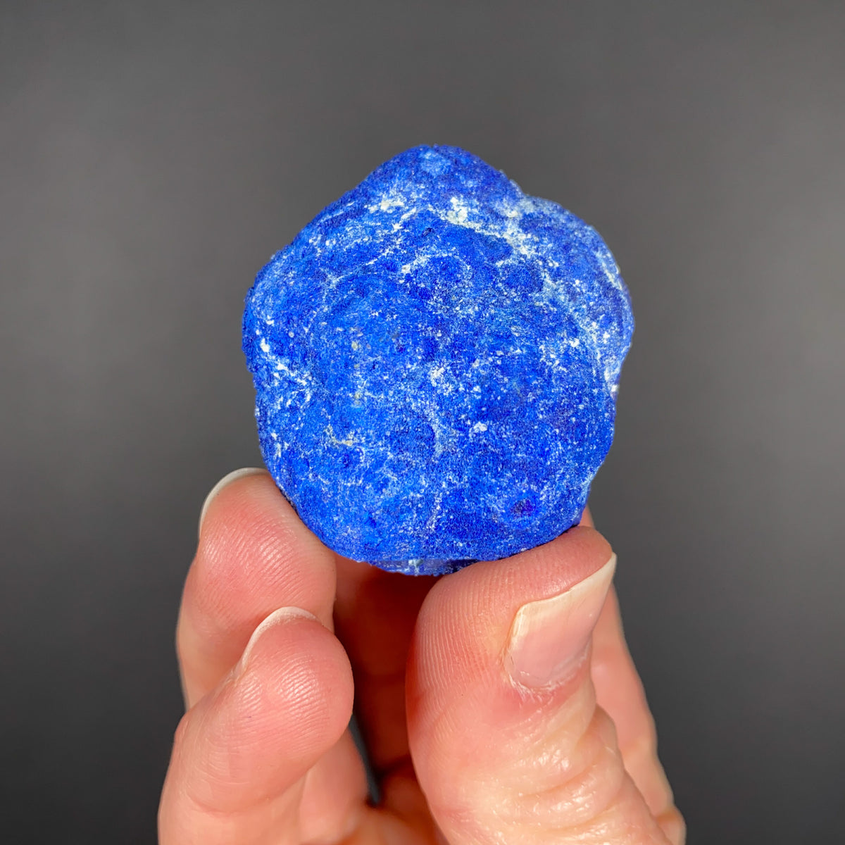 Exterior of an Azurite Geode or Blueberry from Russia