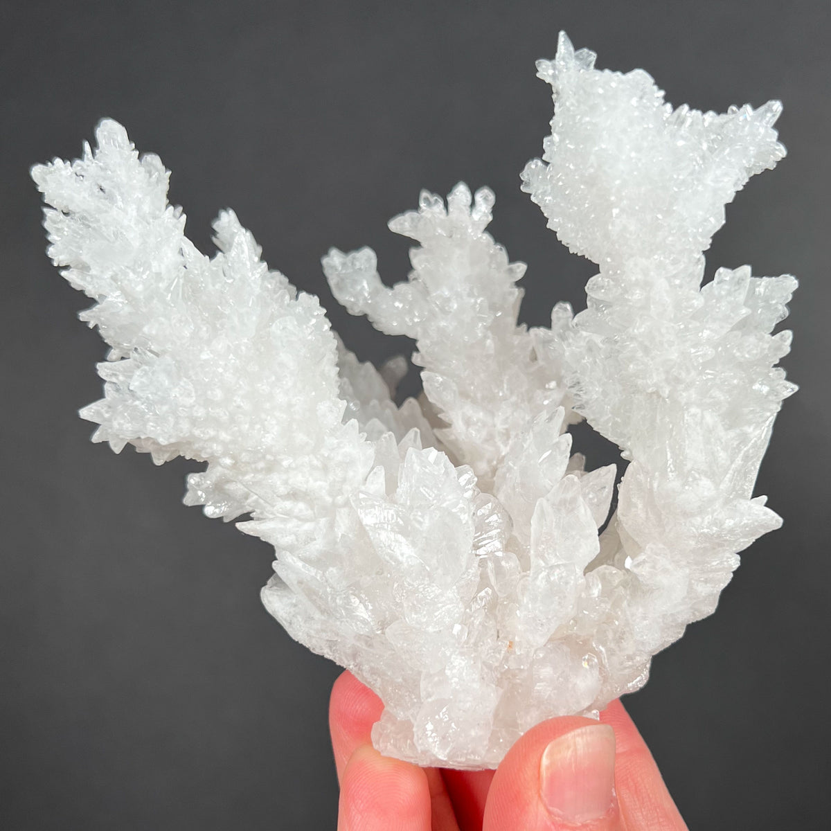 White Stalactite Calcite and Aragonite Crystals