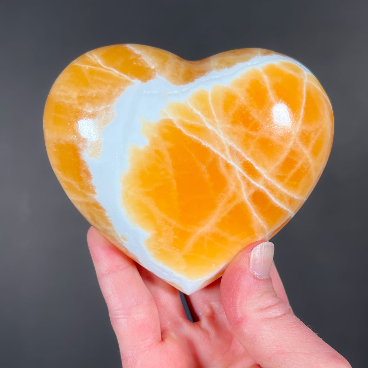 Golden Calcite Heart