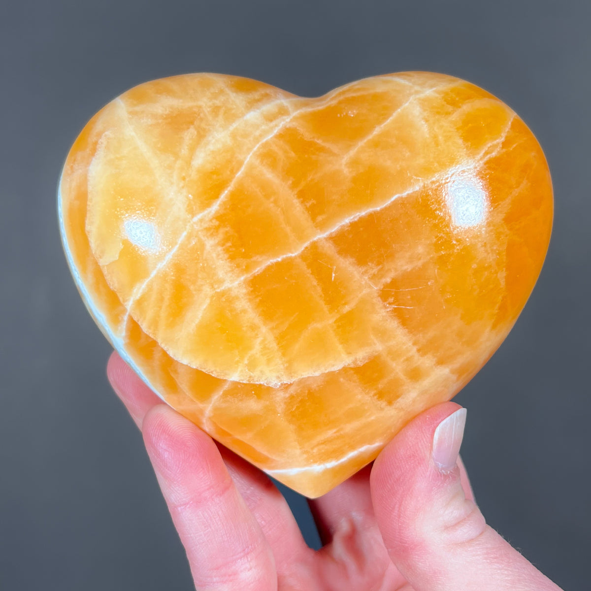 Orange Calcite Heart