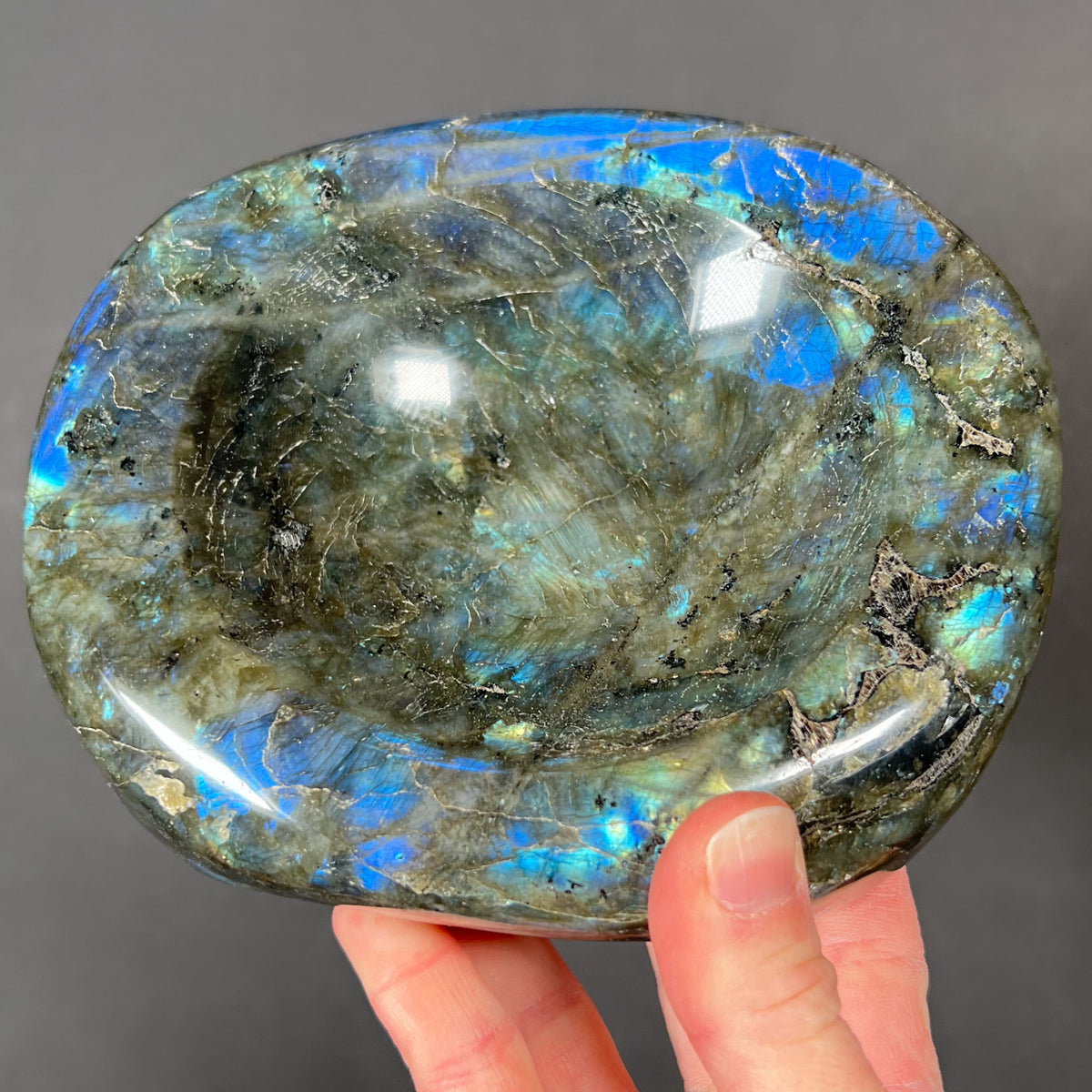 Shallow Decorative Labradorite Bowl