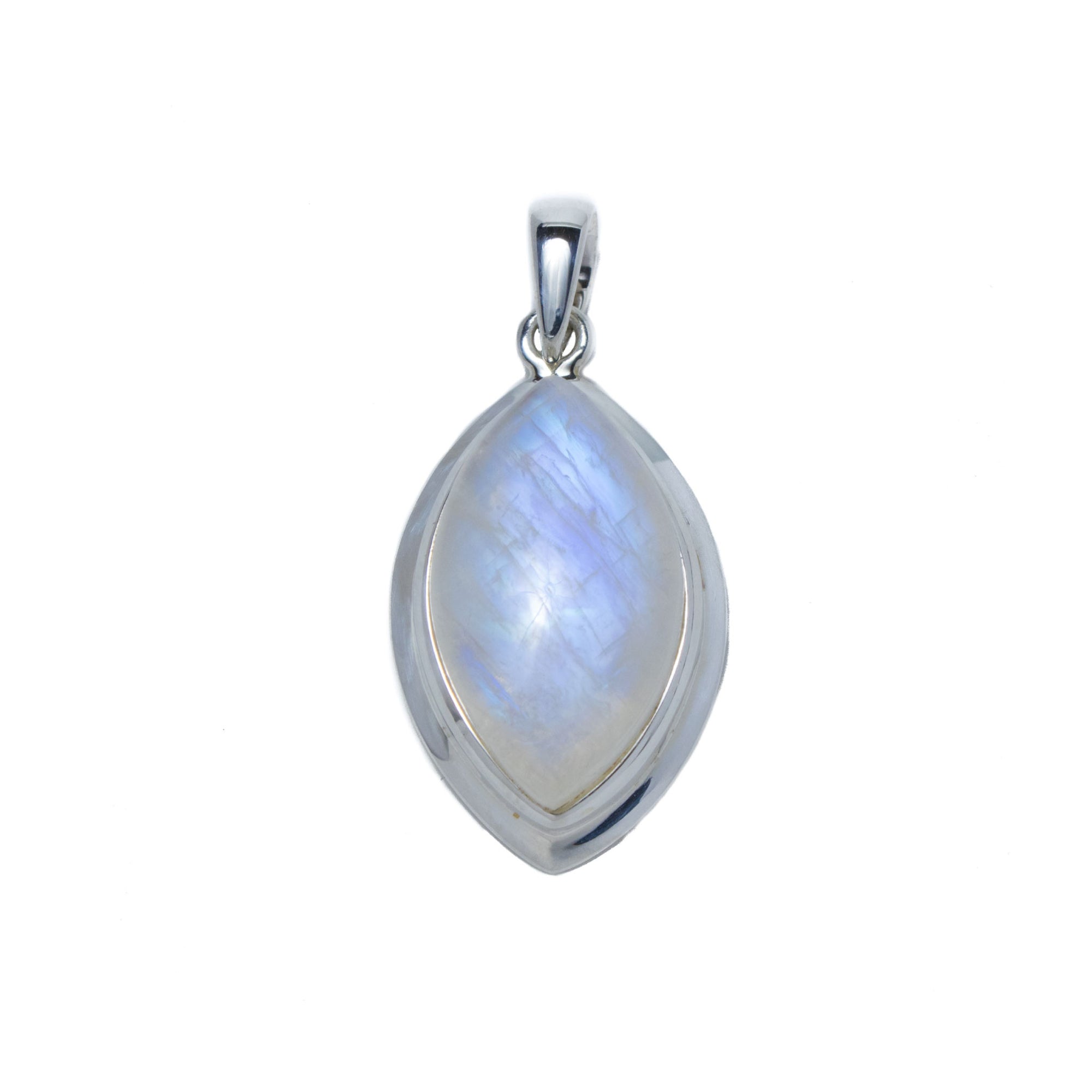 Rainbow Moonstone Pendant in Sterling Silver