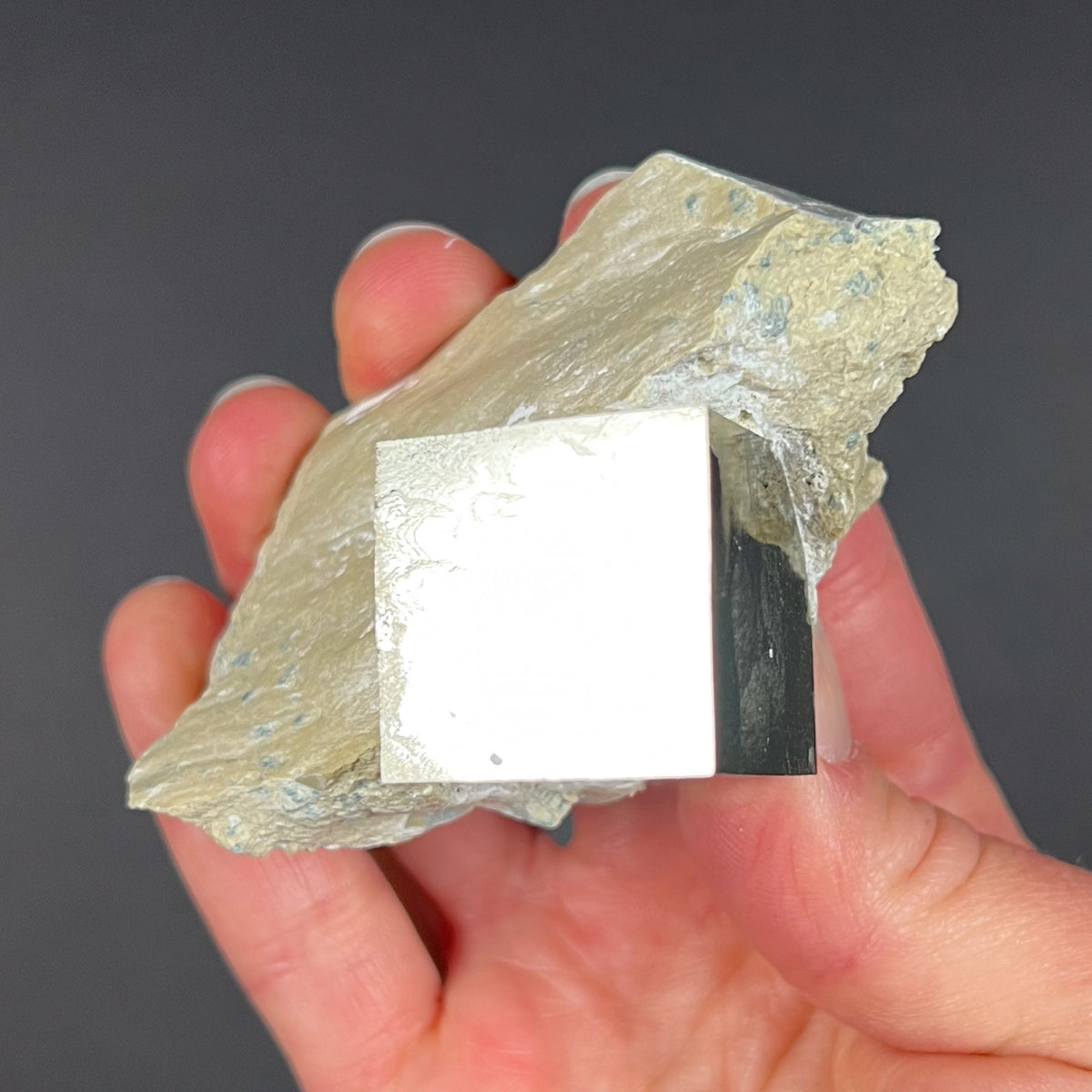Pyrite Cube on Matrix