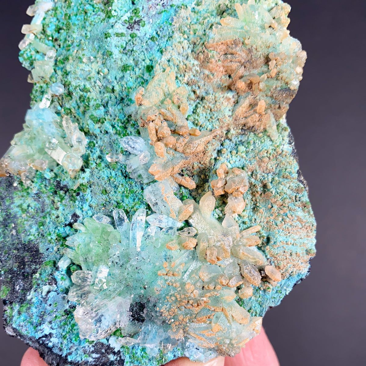Clear Quartz with Chrysocolla from Mexico