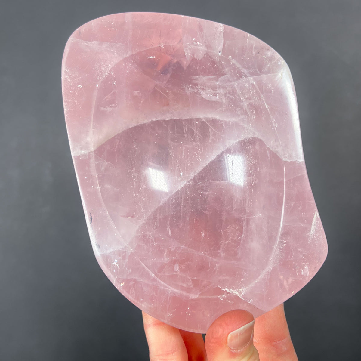 Stone Rose Quartz Decorative Dish