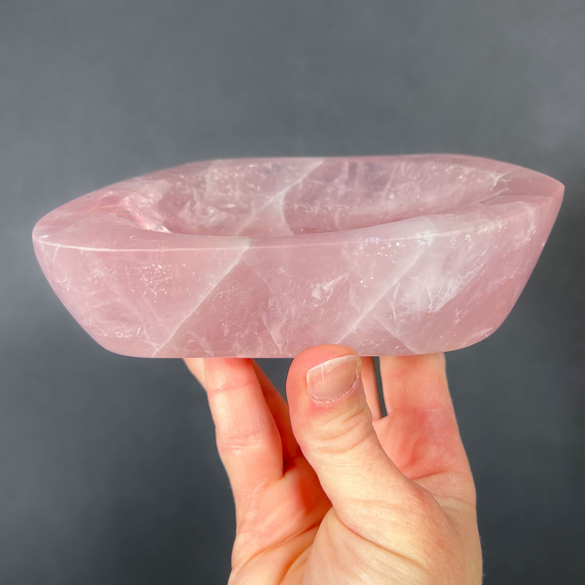 Pink Rose Quartz Stone Bowl